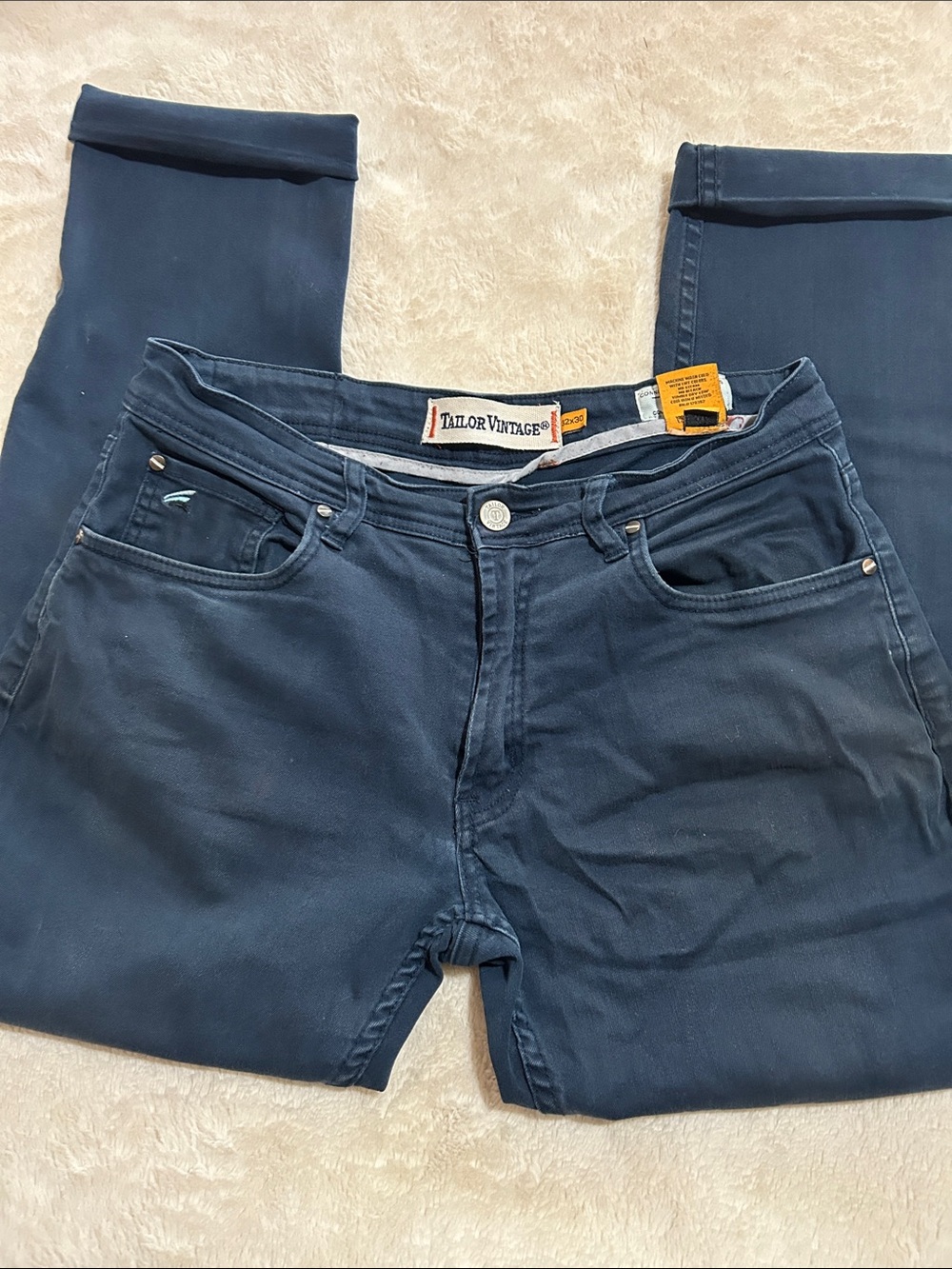 Tailor Vintage Men's Dark Blue Skinny Jeans 32x30